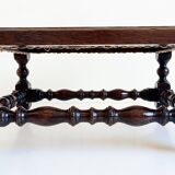Antique Belle Epoque Oak Wood and Cane Footstool/ Occasional Table, late 19th-C