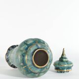 Art Deco Green Lustre Glaze Lidded Vase by Josef Ekberg Gustavsberg, 1920's