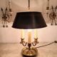 Gilded bronze and painted tin bouillotte lamp