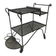 Perforated wrought iron rolling dessert trolley