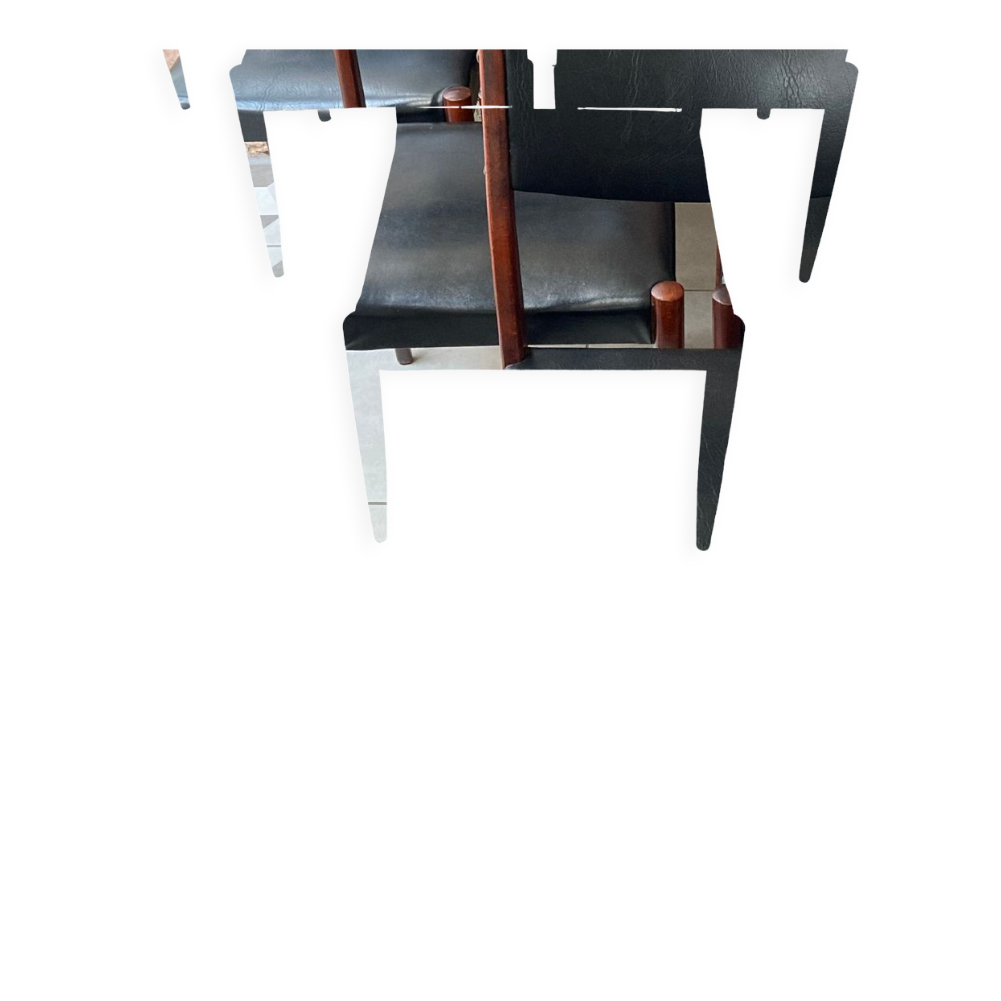 Set of 6 scandinavian chairs skaï black