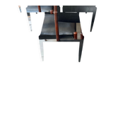 Set of 6 scandinavian chairs skaï black