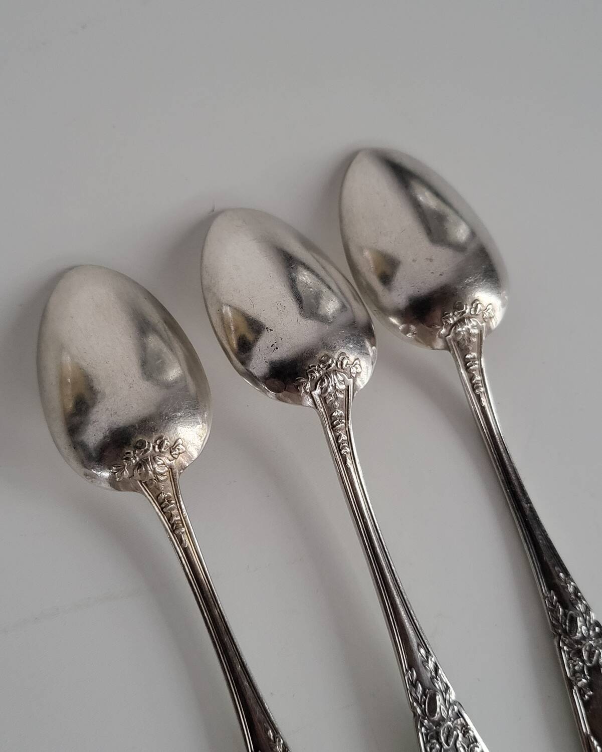 3 Small Silver Metal Dessert Spoons