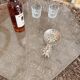 Coffee table, decorative glass element