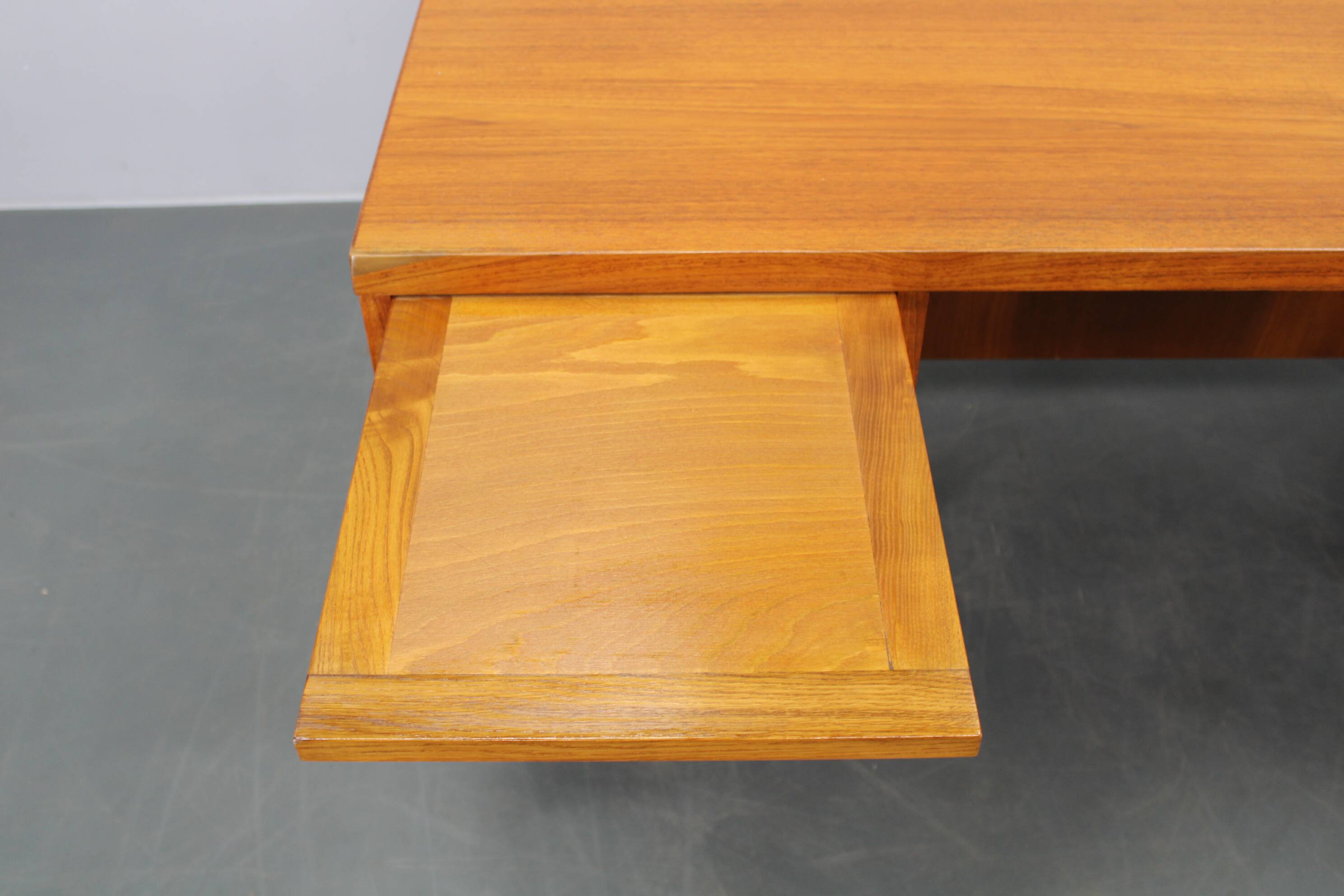 Mid-century Danish teak writing desk with brass details, 1960s