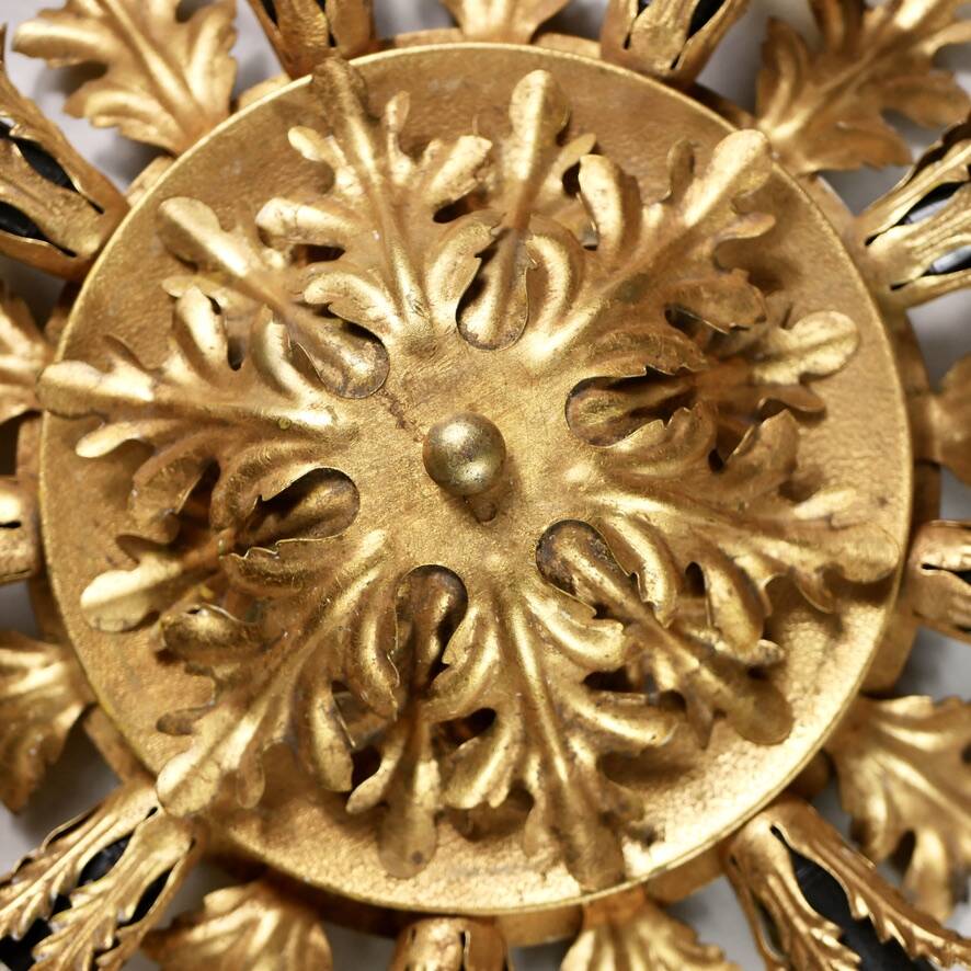 Italian gold wall or ceiling light, Banci Firenze, 1970s