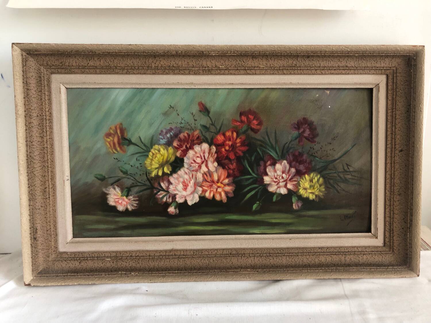 Old oil on panel still life signed