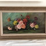 Old oil on panel still life signed