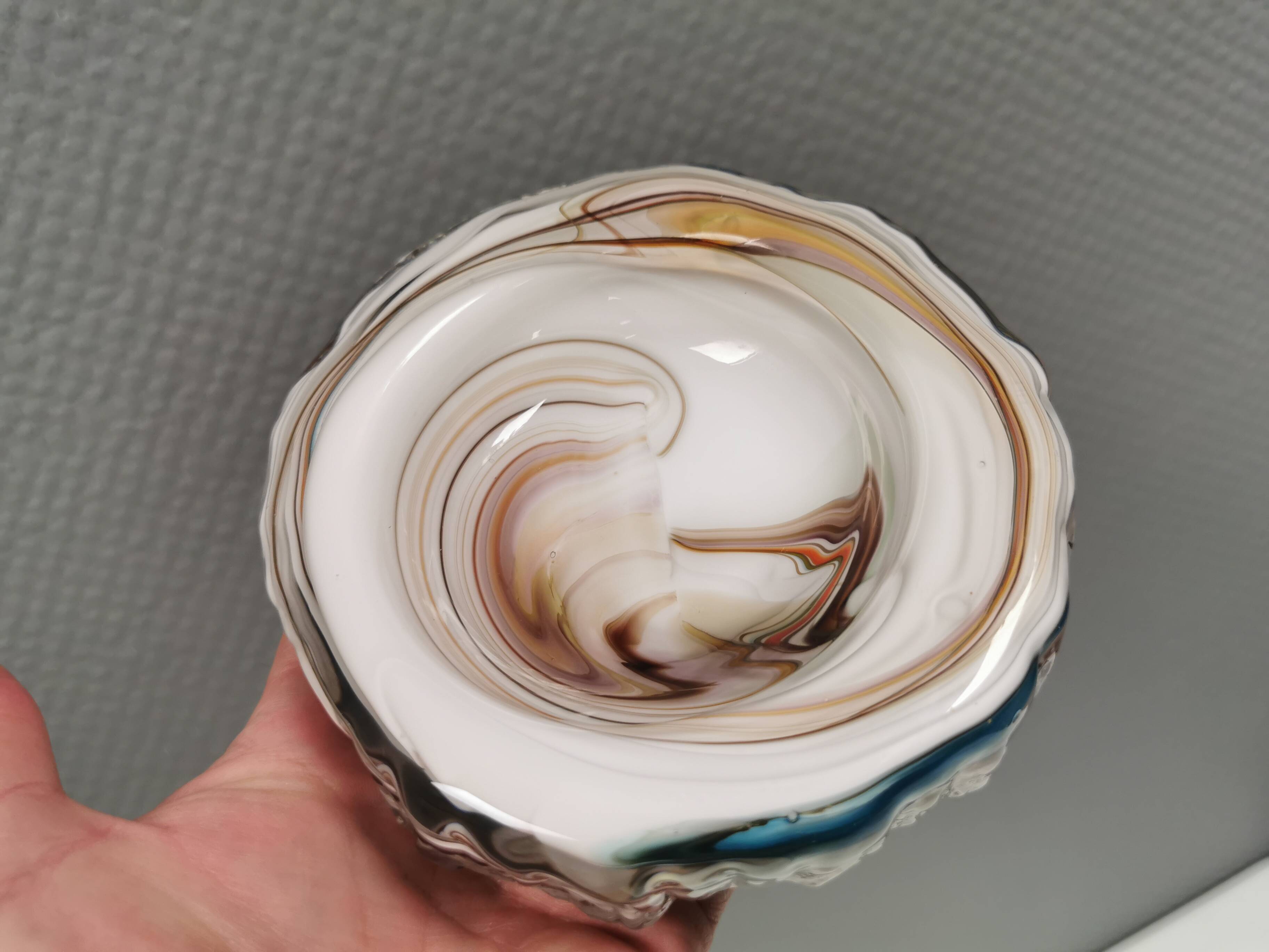 Rare glass art / ashtray by Michael Bang for Holmegaard Denmark 1968