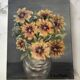 Tableau ancien huile sur toile bouquet de fleurs