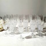 Lot de 17 flûtes verre coupe à champagne cristal d'arques Pompadour
