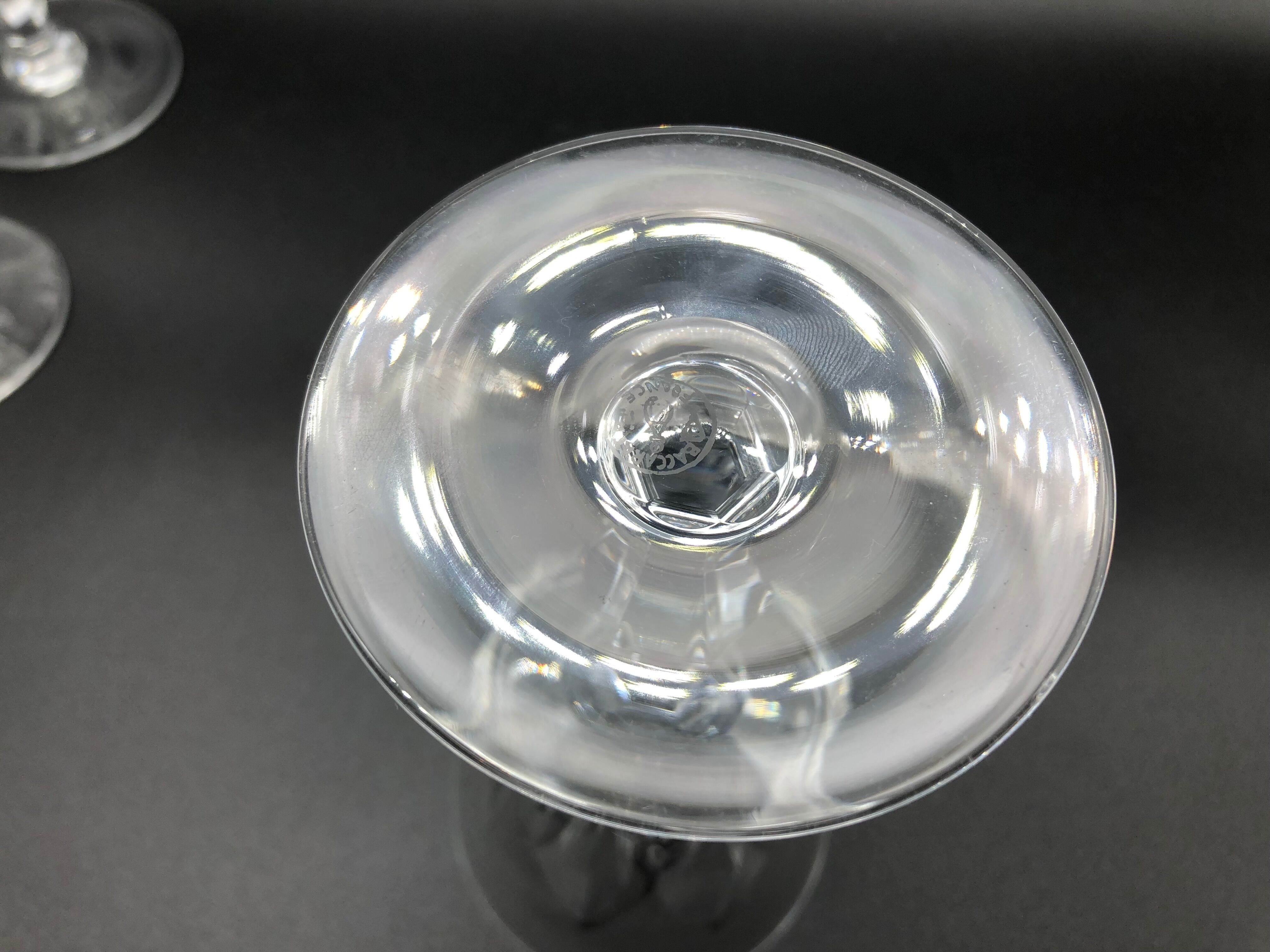 6 baccarat crystal wine glasses signed Polignac model