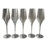 Set of 5 large champagne flutes