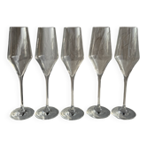Set of 5 large champagne flutes