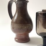 vintage red stoneware carafe vase from around 1970