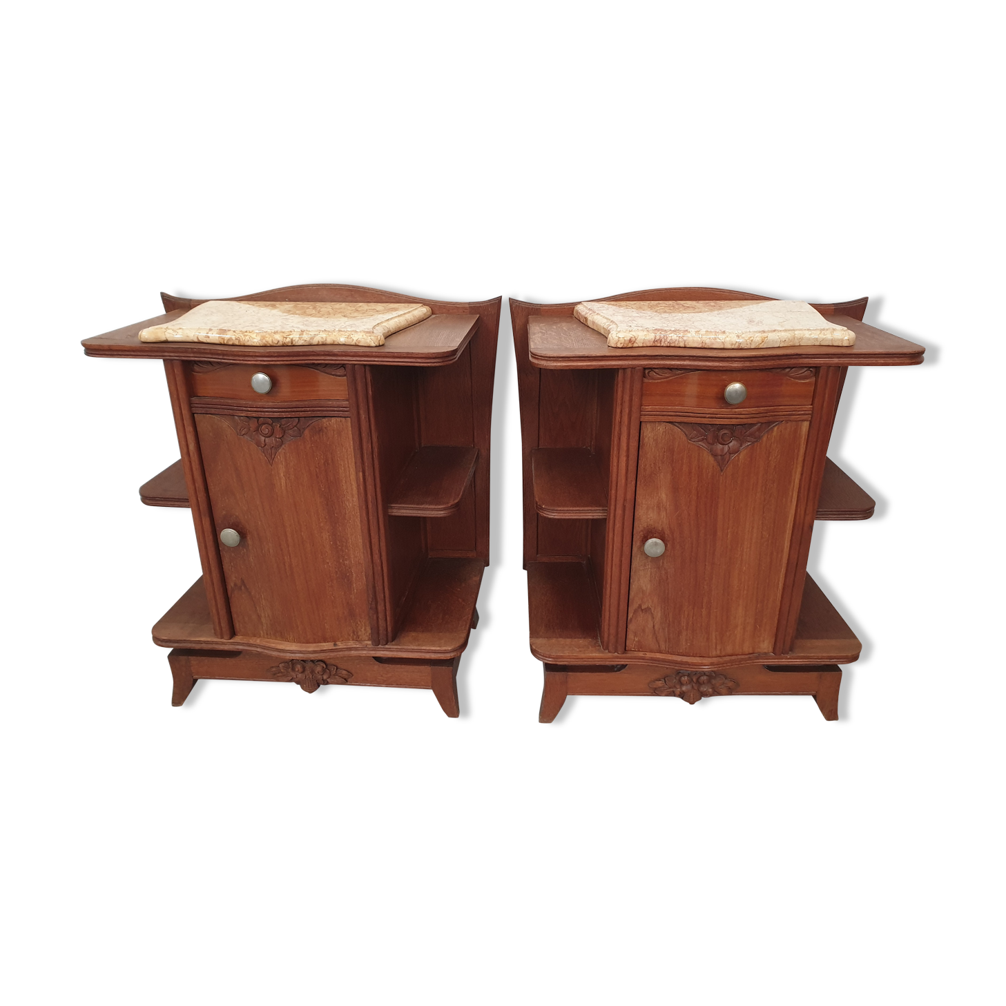 Pair of vintage bedside tables 40s