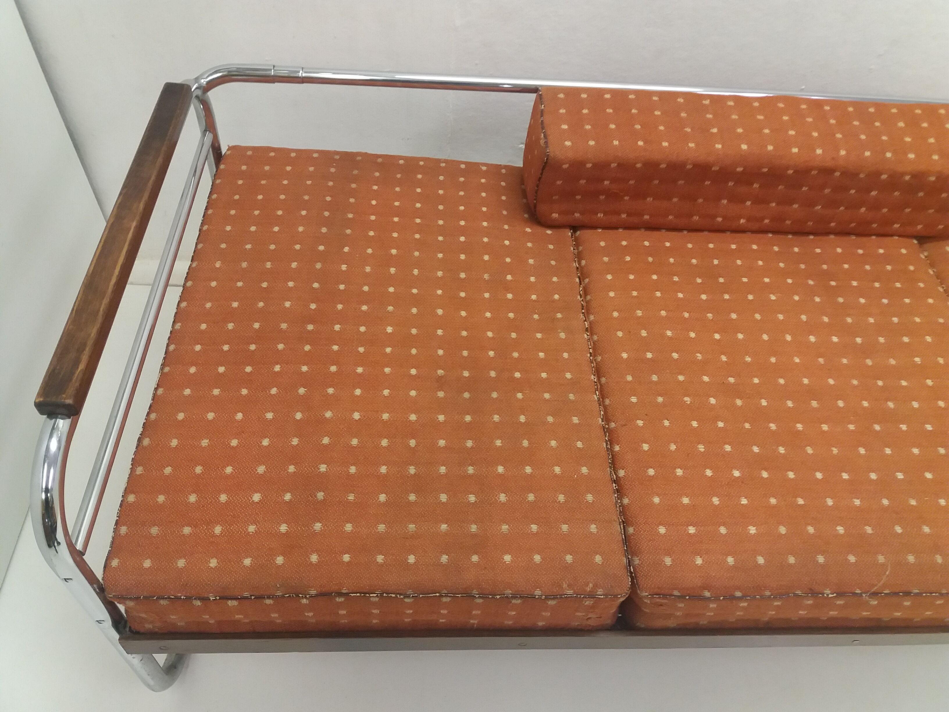 Canapé chrome Bauhaus Robert Slezák années 1940