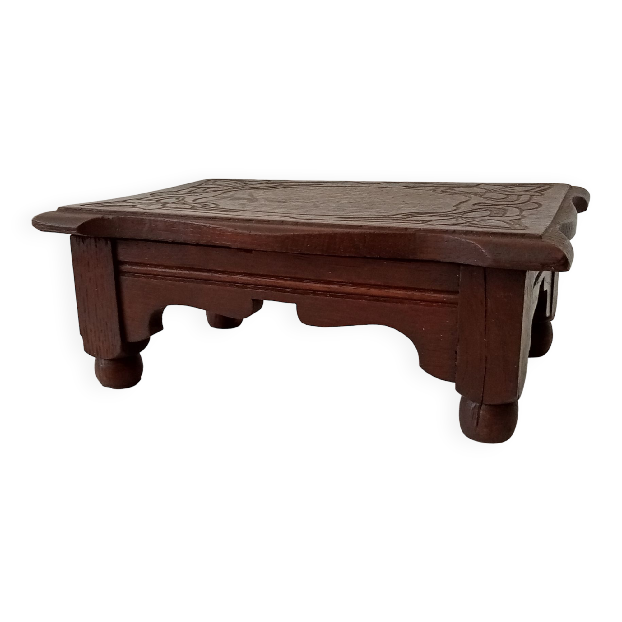 Antique carved wooden stool