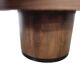 Vintage round wooden coffee table with a copper top.