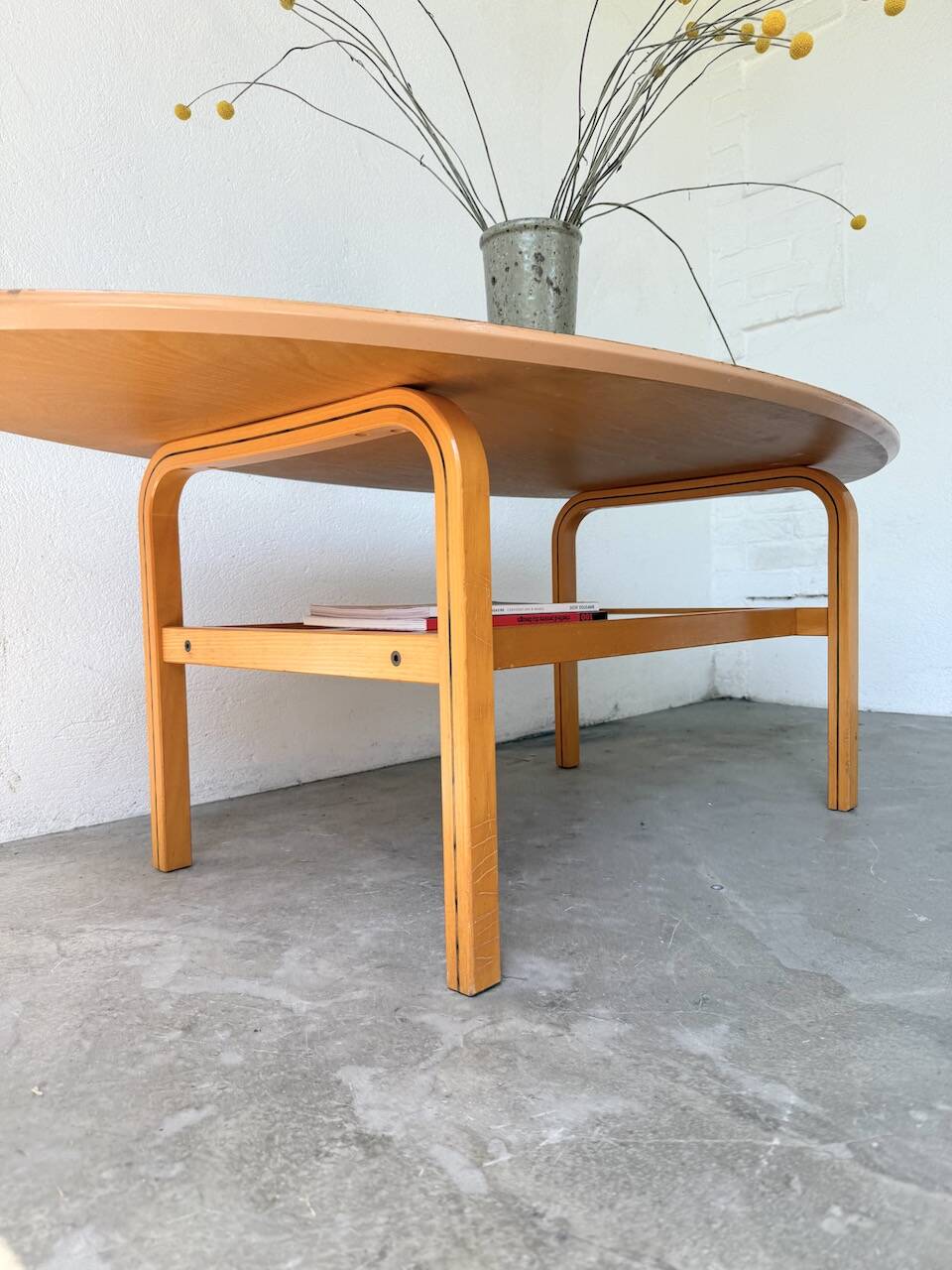 Oval coffee table beech 1980 Aalto Ikea