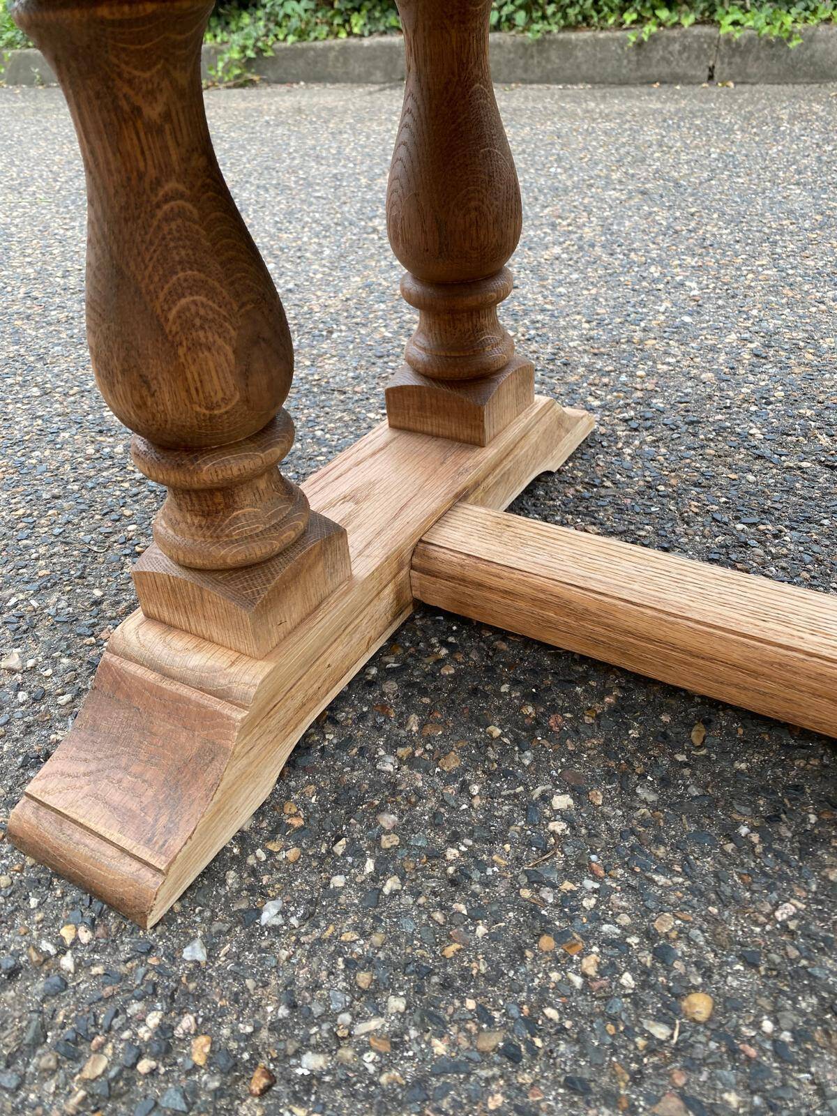 Renovated oval farmhouse or monstera coffee table in raw solid wood