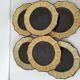 6 ceramic dessert plates shaped like a sunflower, signed CB.