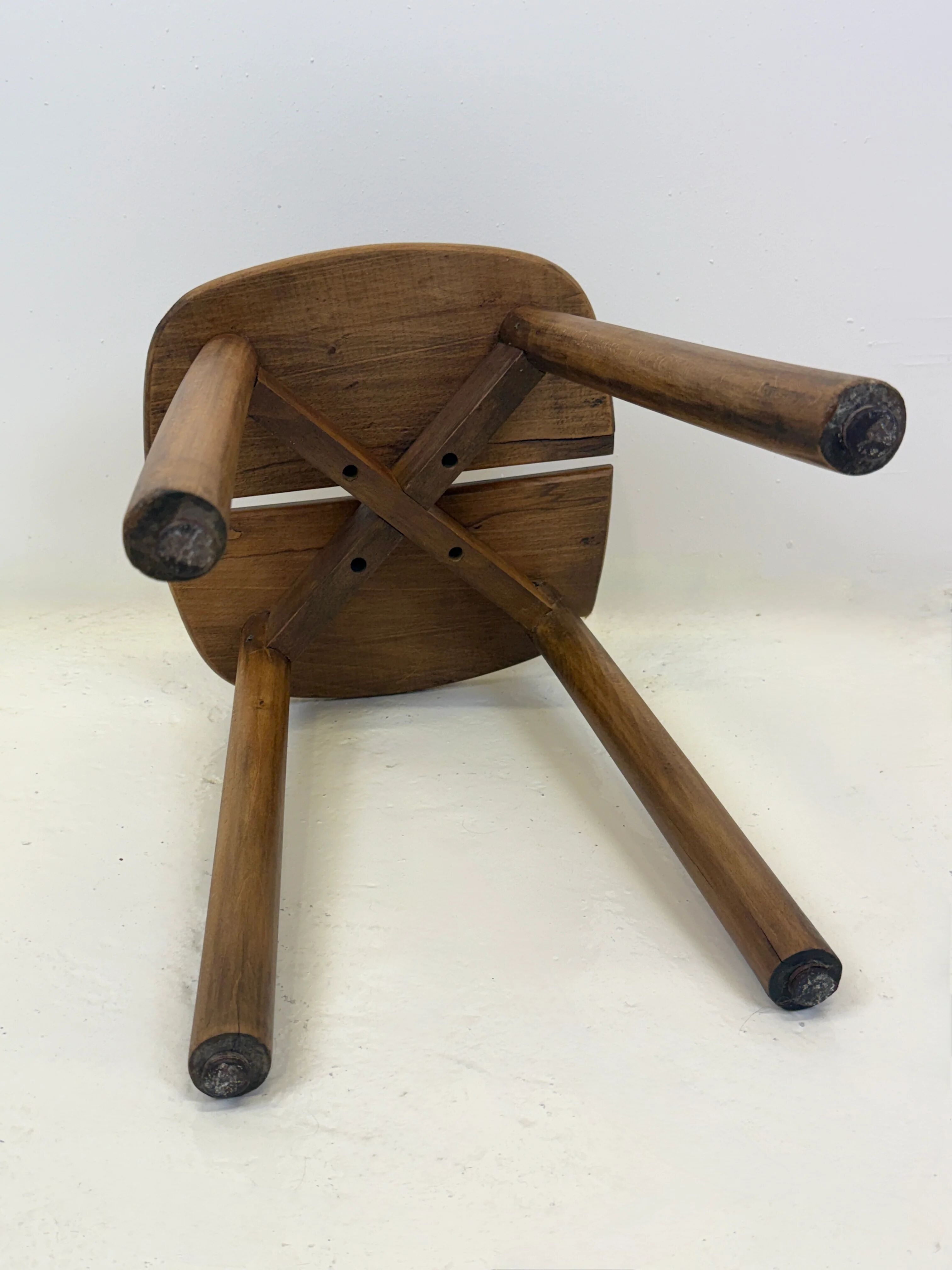 Wooden stool — Pierre Gautier-Delaye, France, 1960s