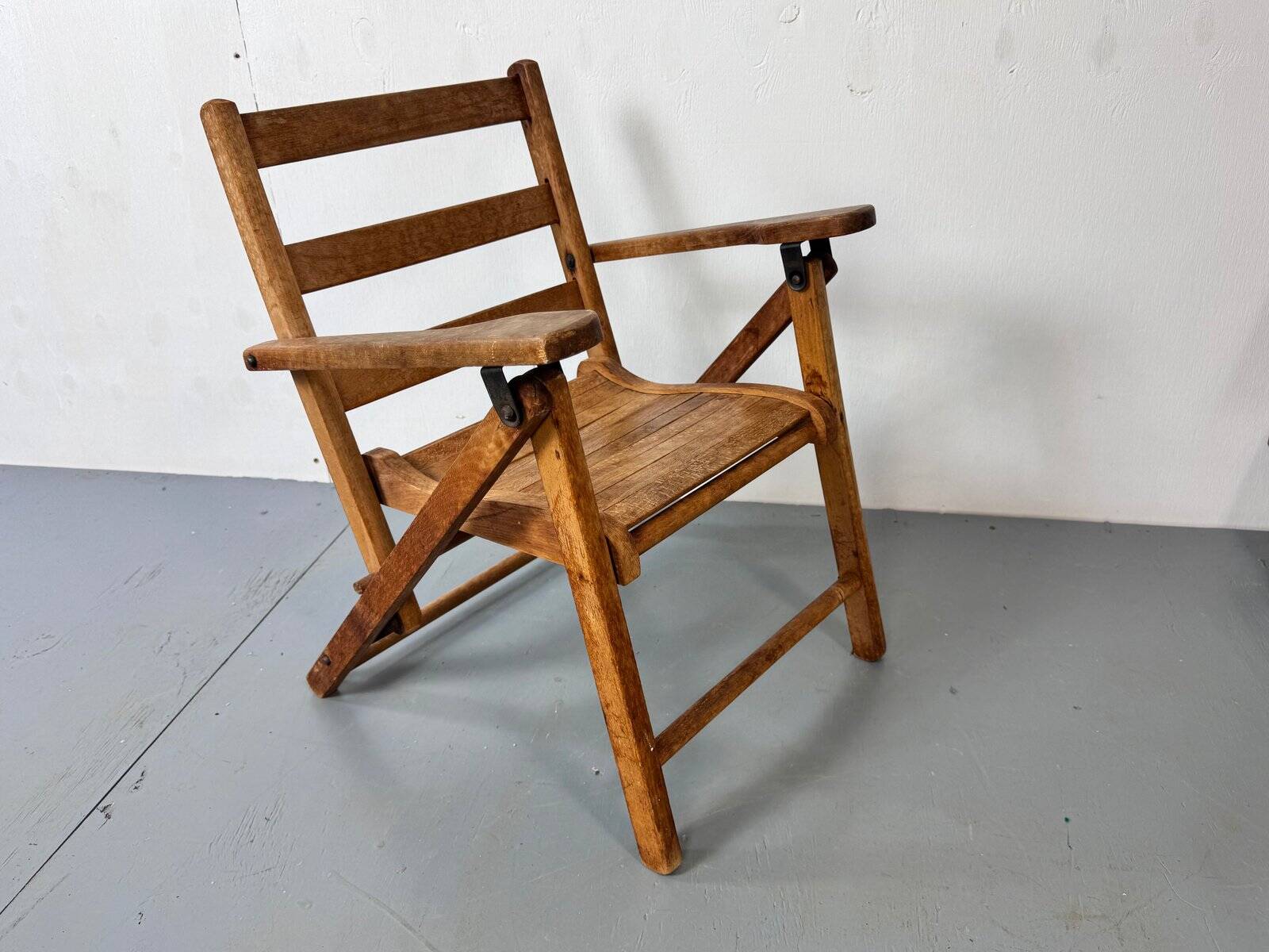 Mid-century wooden foldable children's chair, 1950s