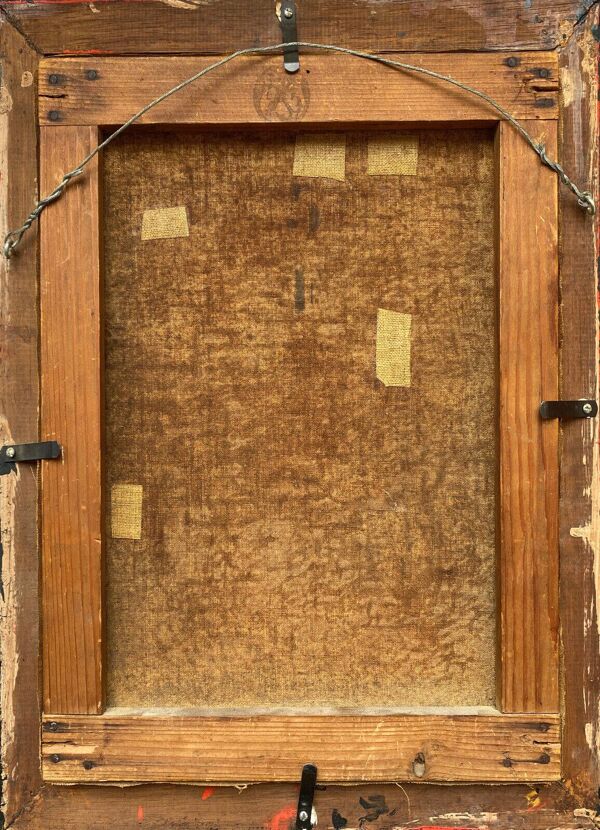 Tableau HST ''La conversation au jardin'' XIX° siècle