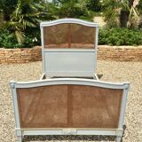 Lacquered bed and canné louis xvi style