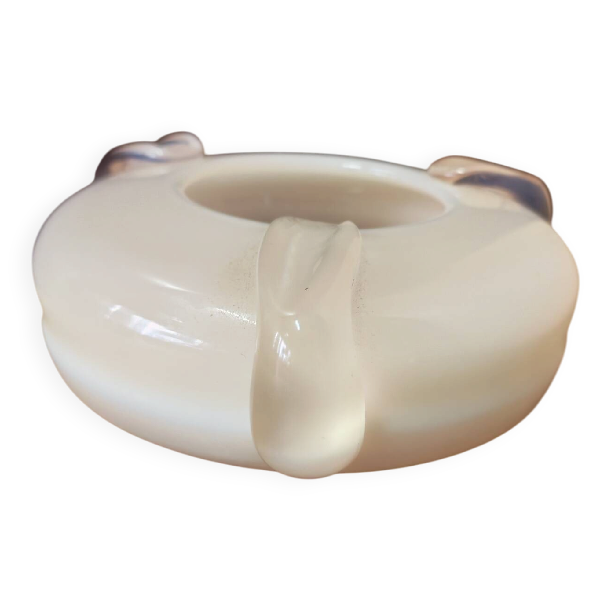 Opaline glass ashtray and pocket tray Poland 1970