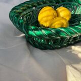 Green woven ceramic basket
