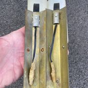 Pair of vintage wall lamps 1950-60 arlus metal and glass