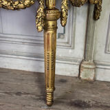 Louis XVI console table in carved and gilded wood, Jura brocatelle marble, 18th century