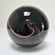 ball paperweight black and coppery glass paste Bob le Bleis glassware Maure Old vintage