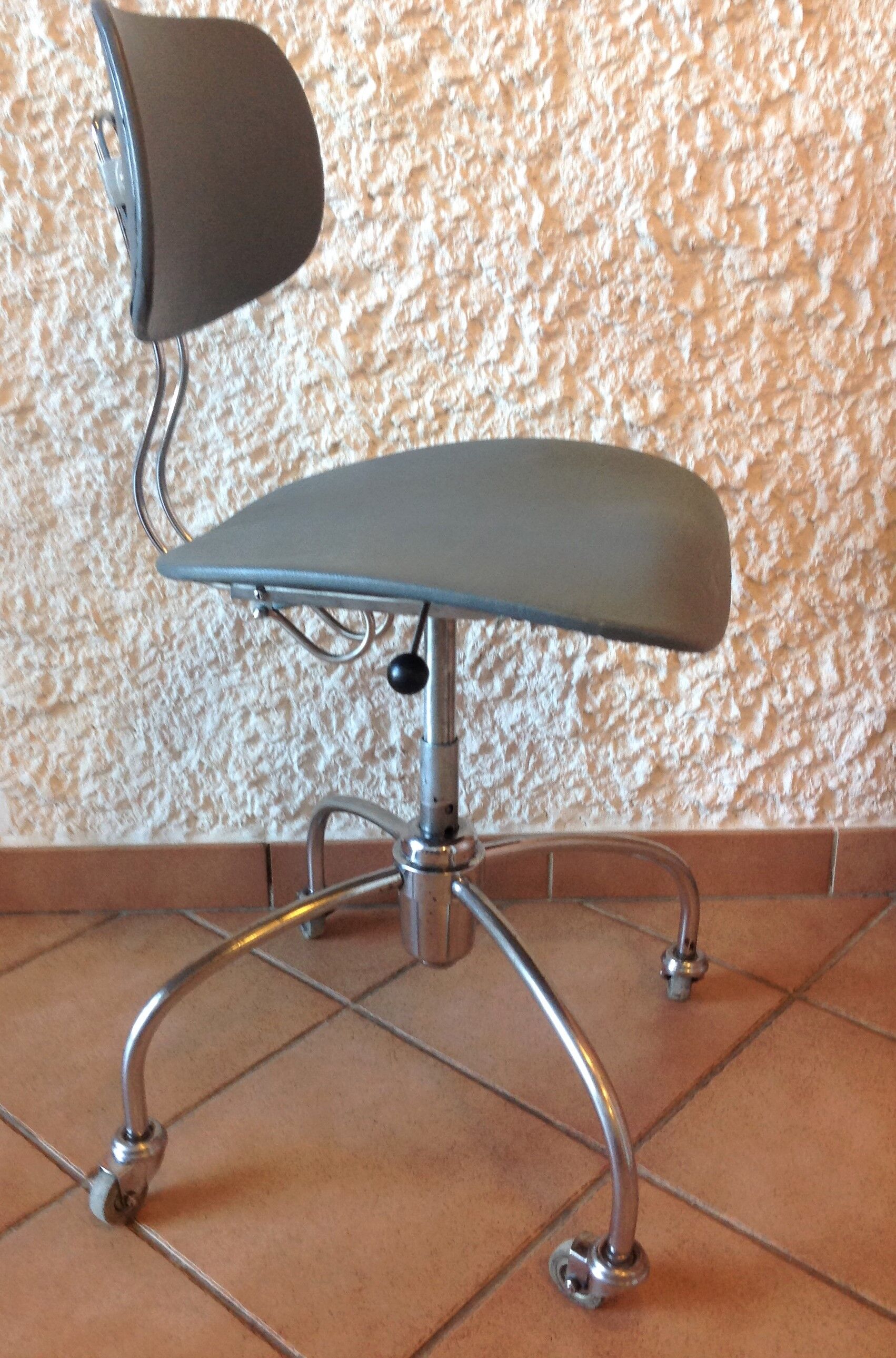 Chrome metal swivel chair industrial/vintage style 50s-60s