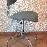 Chaise pivotante en métal chromé style industriel / vintage années 50-60