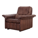 Fauteuil en cuir marron, design suisse, années 1970, fabrication: De Sede