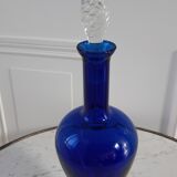 Italian carafe in blue polished glass Klein 60s