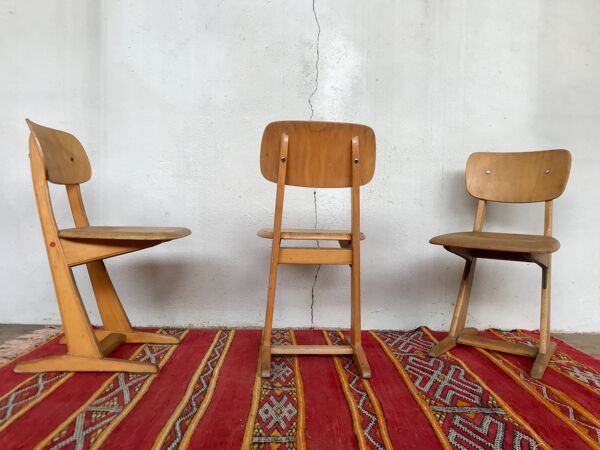 Série de 3 chaises casala enfant vintage