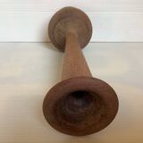 Old trumpet-shaped wooden vase