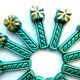 Set of knife holders, 12 art-deco knife rests, 4-leaf clover gold