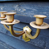 Antique Bronze and Brass 3 arm candle wall sconces Piano Organ fixtures French early 1900s can be re
