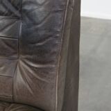 Gray Leather Vintage Design Armchair from the 1970s