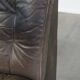 Fauteuil design vintage en cuir gris des années 1970