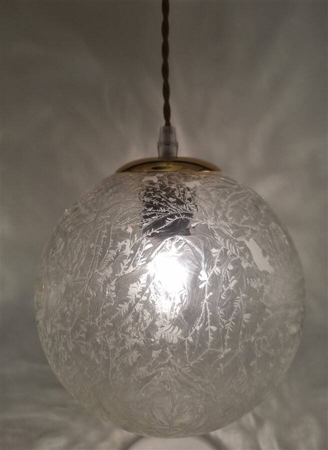 Frosted glass pendant light