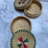 Vintage woven seagrass boxes