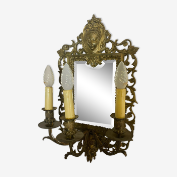 Mirror wall lamp in bronze