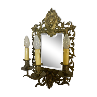 Mirror wall lamp in bronze