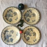 Four plates flat faience of Gien model begonia